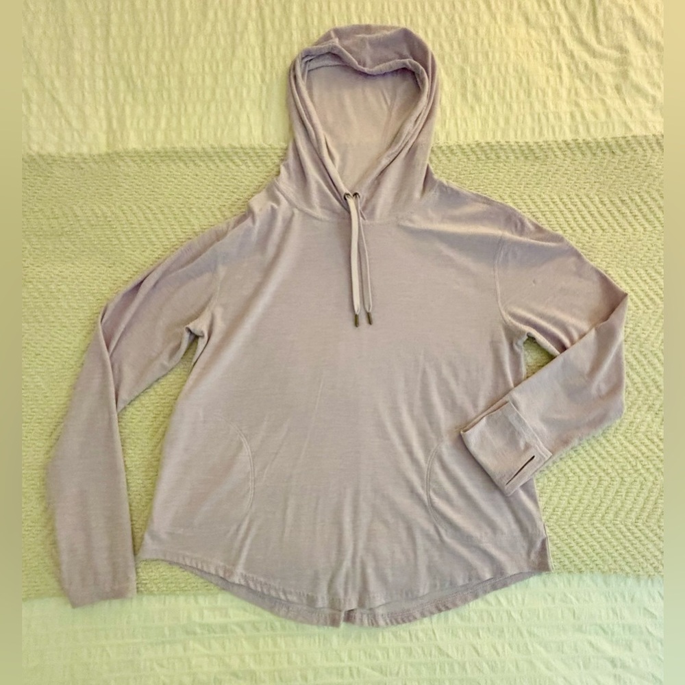 Lilac hooded dry fit shirt (with thumb holes)